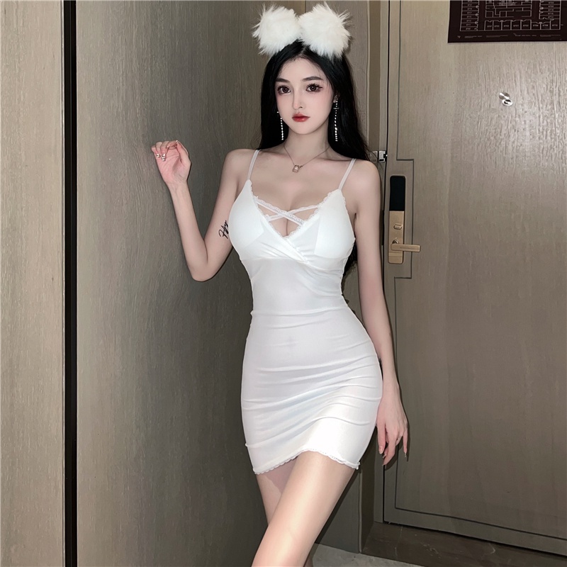 Dress Seksi Import French Murah Dress Hitam Putih Wanita Sexy Warna Black White