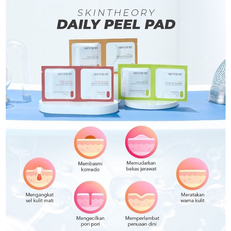 Skintheory Daily Peel Pad Extra Strong Mild Exfoliating Pad Peeling Tisu Mengangkat Sel Kulit Mati