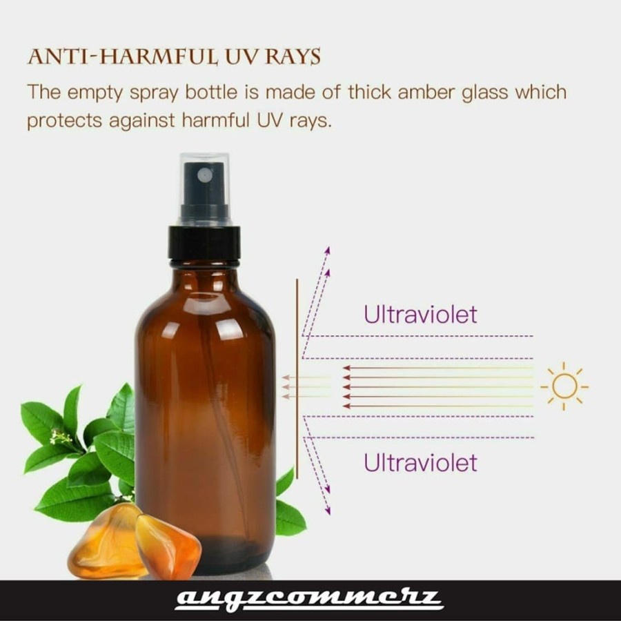 Spray Bottle Glass Brown-Clear Cap 100 ml