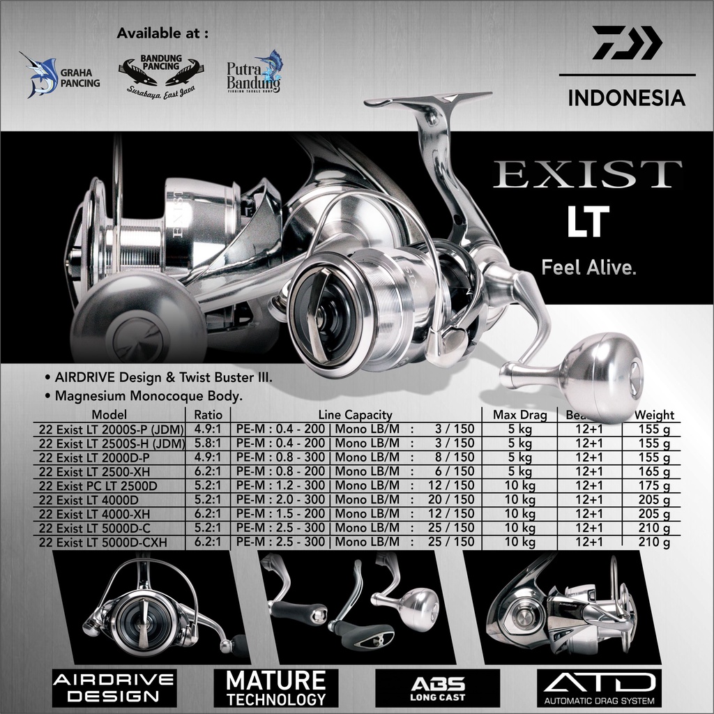 REEL SPINNING DAIWA EXIST 2022 LT