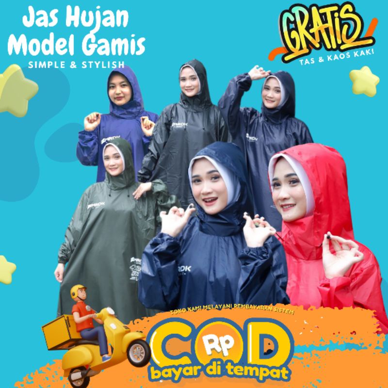 JAS HUJAN GAMIS Hijab Wanita Muslimah Mantel Jas Hujan Gamis Jumbo Syar'i
