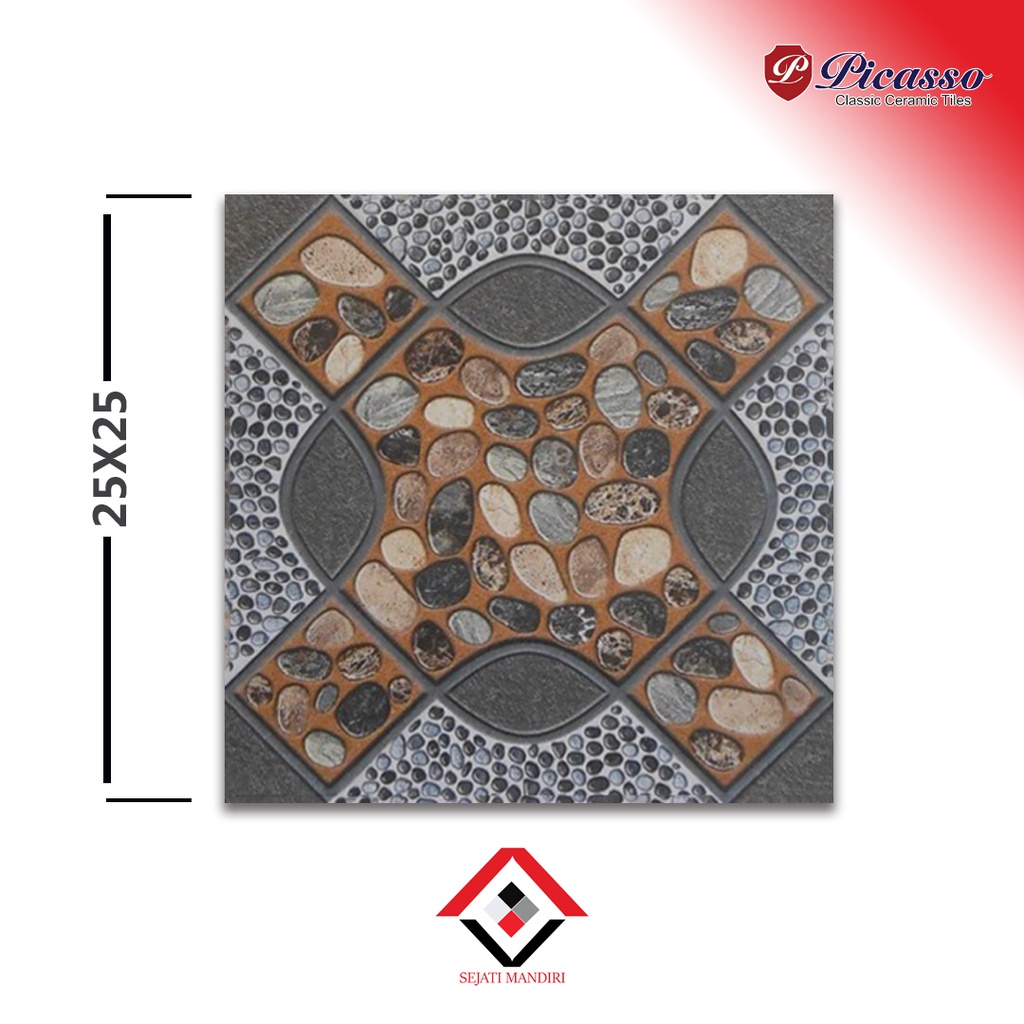 keramik 25x25 - motif batu alam - picasso