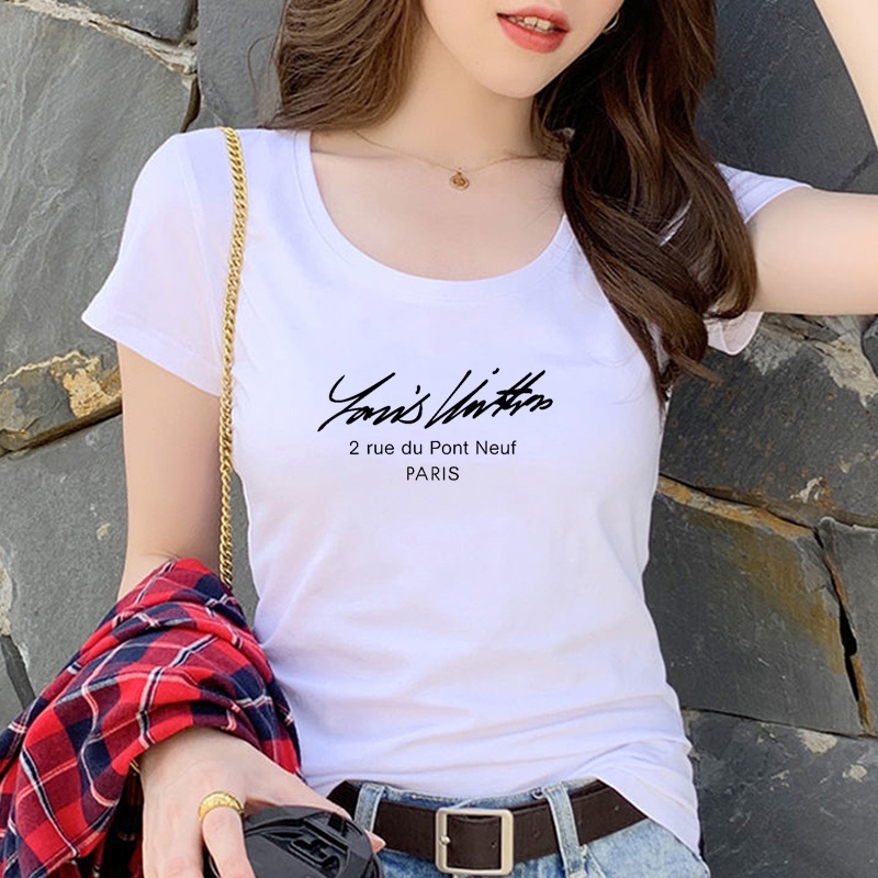 Kaos Cewek Lengan Pendek Terbaru  Kaos Pendek Wanita Atasan Wanita Lengan Pendek Baju Kaos Wanita Le