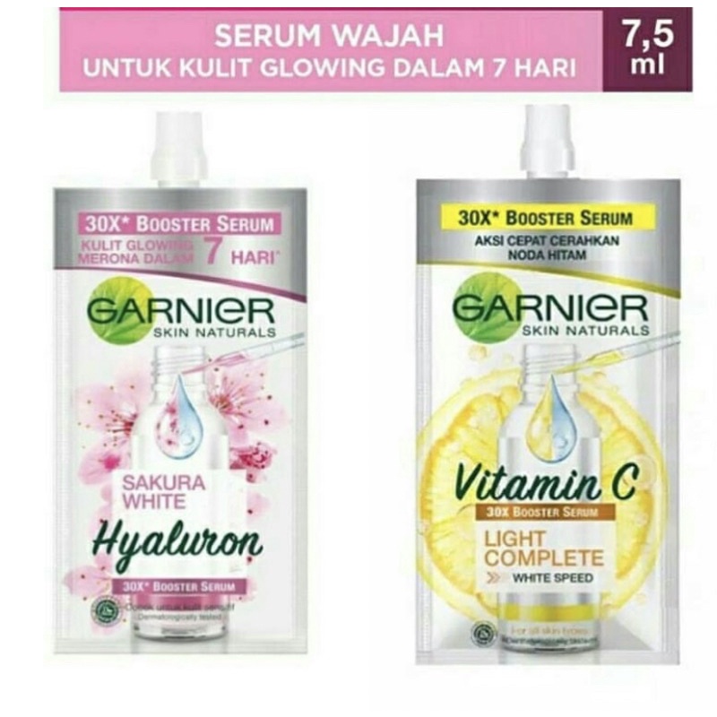 Garnier Light Complete White speed Vitamin C/Sakura White Hyaluron 30x Booster Serum 7.5ml