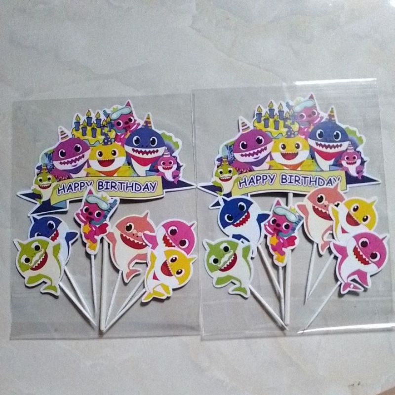 TOPPER ulang tahun/hiasan kue tart BABY SHARK