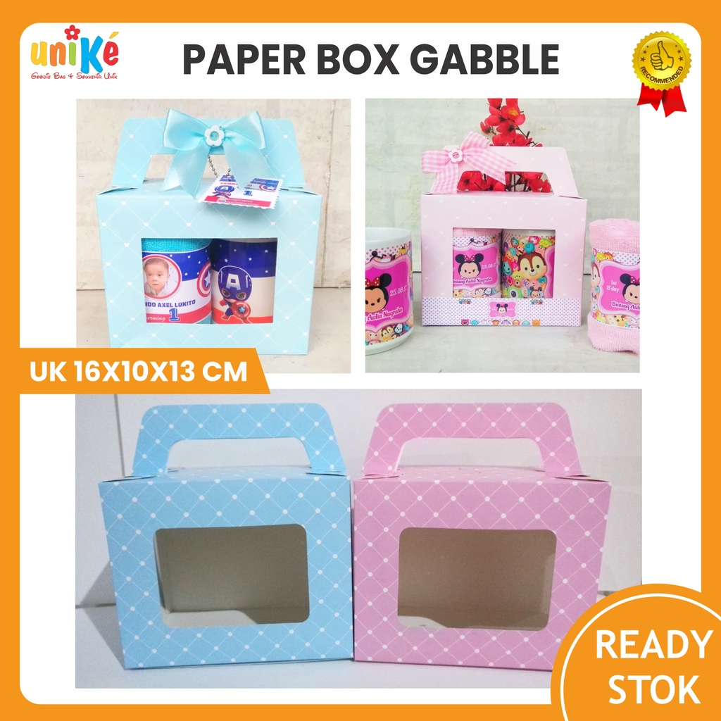 

Paper Box Dus 16x10x13 Souvenir Handuk Gelas Mug Bingkisan Ulang tahun Anak Goodie Bag ultah MURAH BOX GABBLE