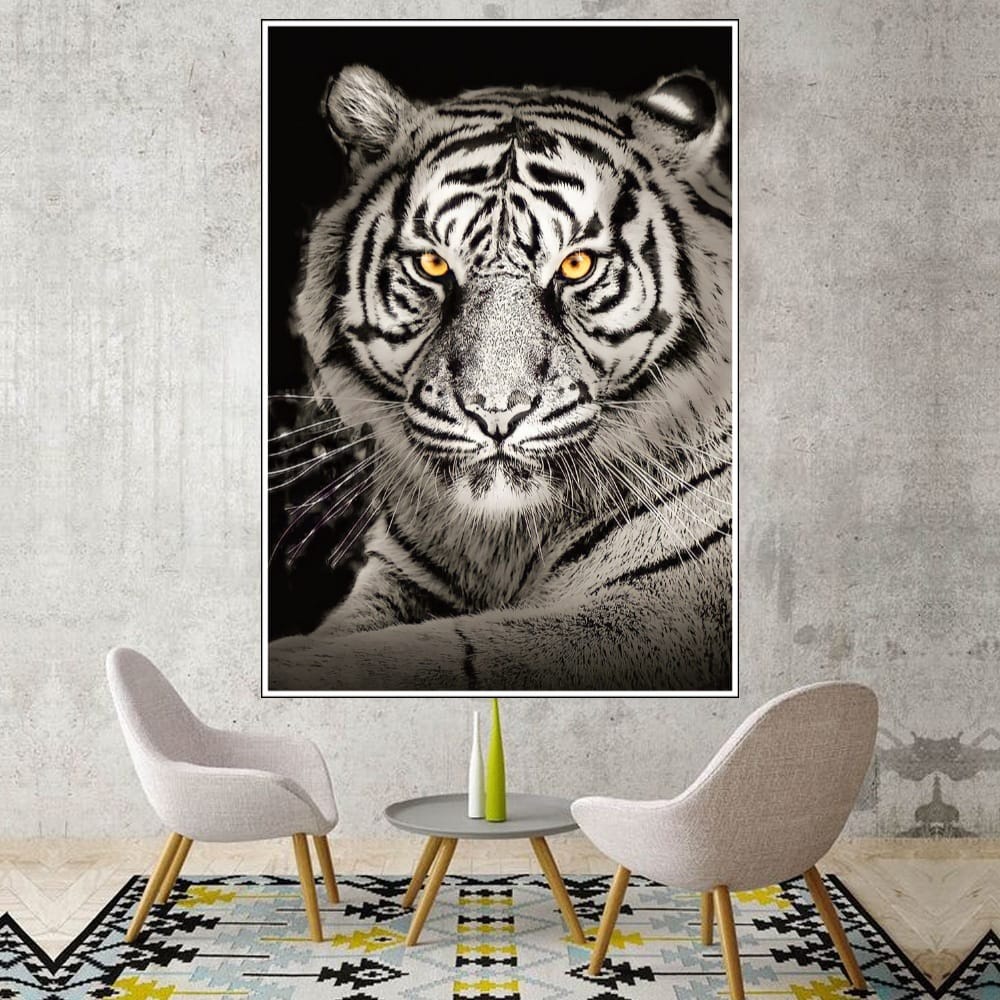 Hiasan Dinding Poster Gambar Harimau Xtra Jumbo Besar Best seller Ukuran 100x70cm 150x100cm 200x100c