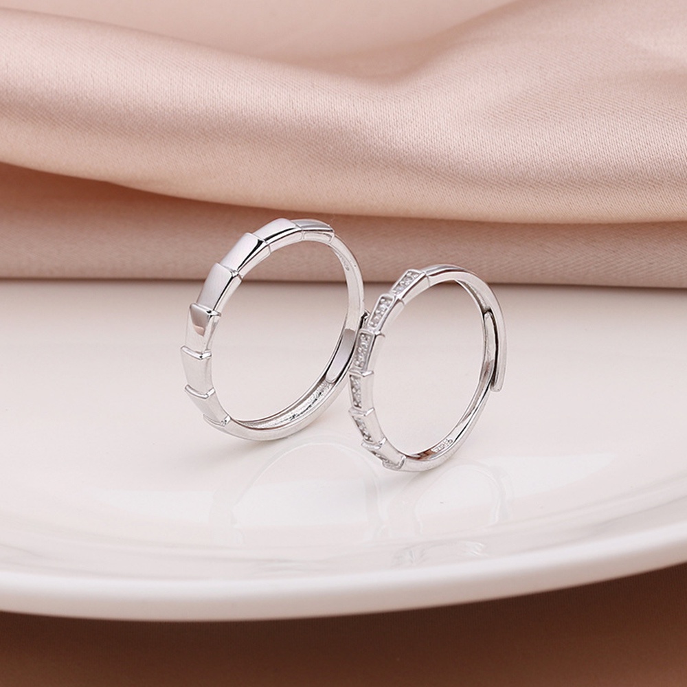 Cincin Sterling Silver S925 Hias Kristal Berlian Gaya Korea Untuk Pria Dan Wanita