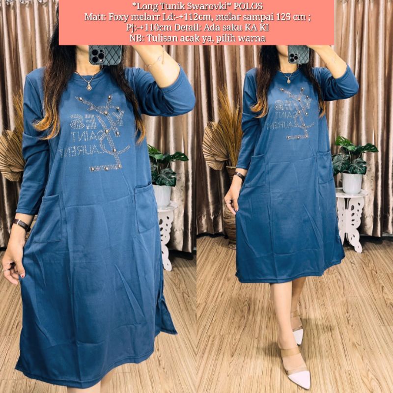 Dress Swarovki / Tunik Klok Resleting / Dress Klok / Dress Foxy / Dress Resleting / Dress Foxy Busui / Daster Foxy / Daster Foxy murah / Daster Foxy Rempel