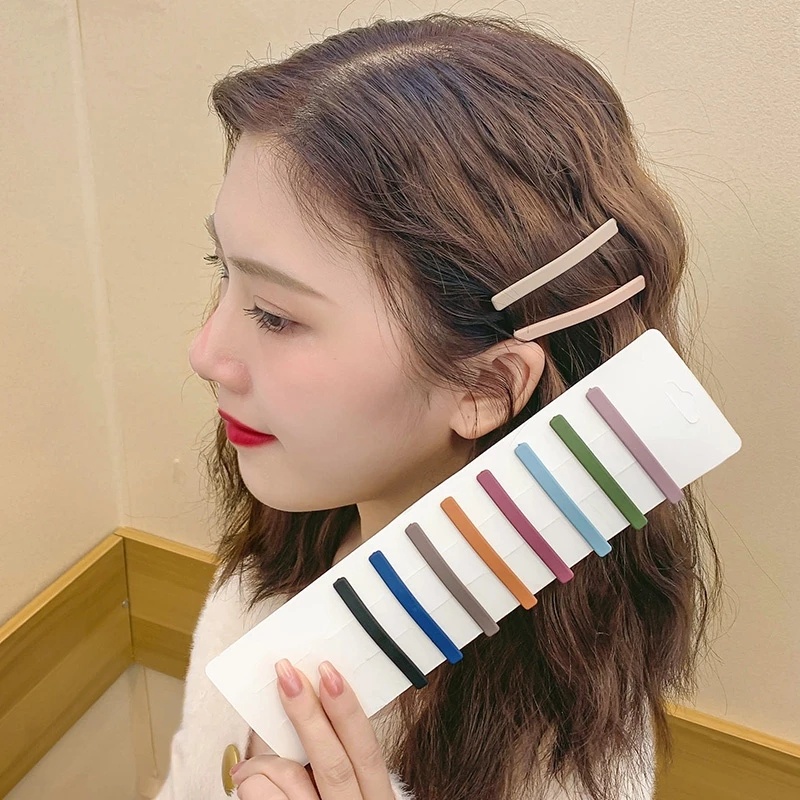 1 Pc Jepit Rambut Warna Permen Matte Untuk Wanita