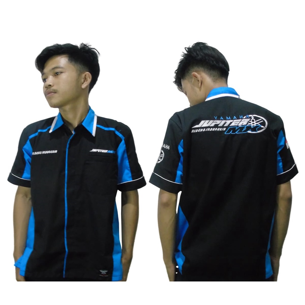 BAJU ATASAN / PRIA / Kemeja Jupiter MX VIRAL KMX Yamaha Bikers Bonus Stiker CADEL Bandung