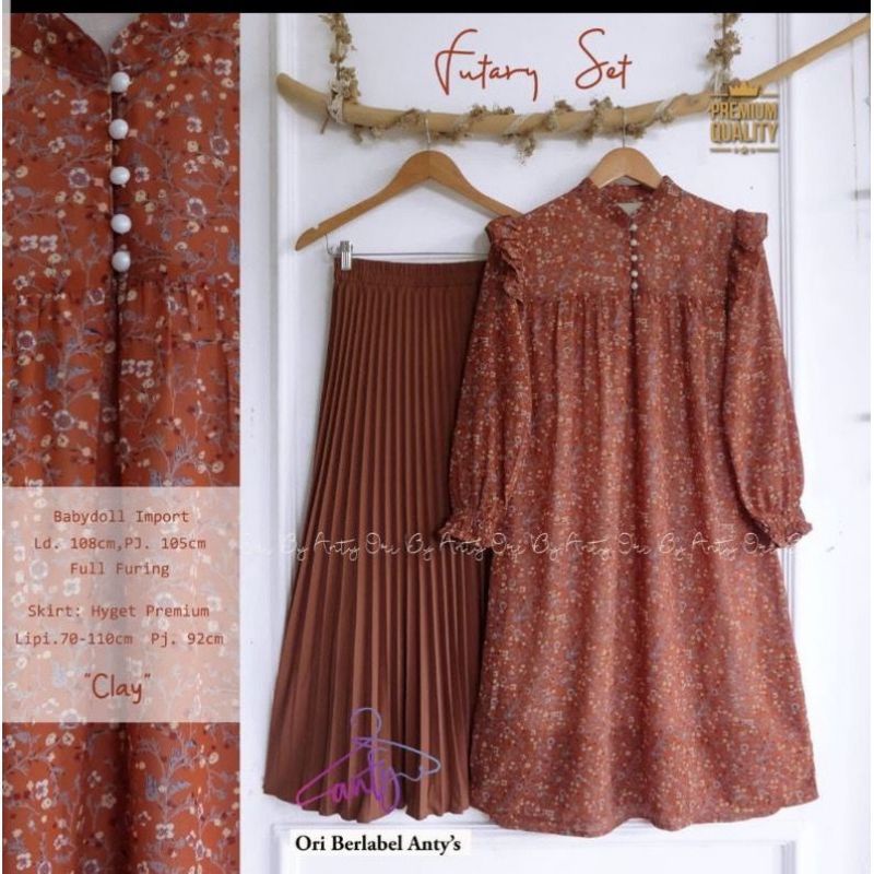 MALIKA SET | SETELAN ROK TUNIK DOUBLE FURING