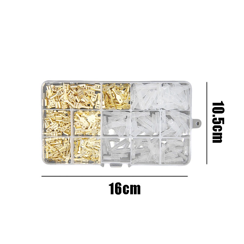 315Pcs Konektor Terminal Kabel Listrik Panjang / Terminal Sekun Soket Skun Kabel Gepeng/ Skun Gepeng Terminal Male Female