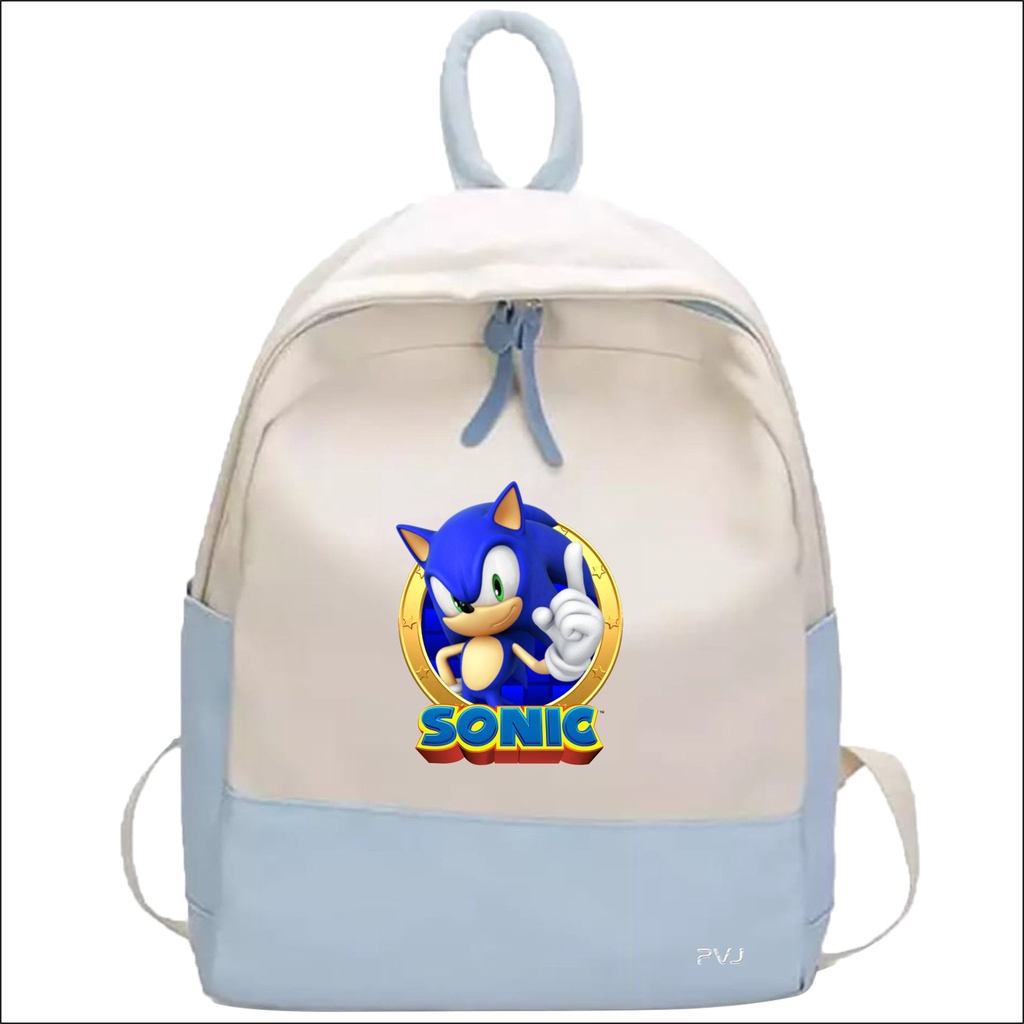 PVJ Tas Ransel Anak Sekolah Laki Laki Motif Sonic