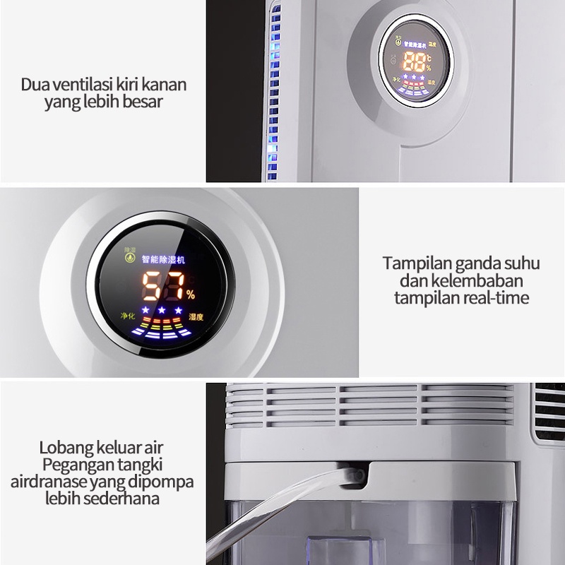 Rumah tangga Dehumidifier Ruangan / Smart Dehumidifier 2.5L / dehumidifier senyap