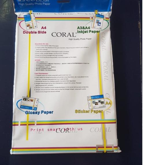 

Coral Glossy Photo Paper A4 120 gsm 100 lbr / Kertas Foto Brosur