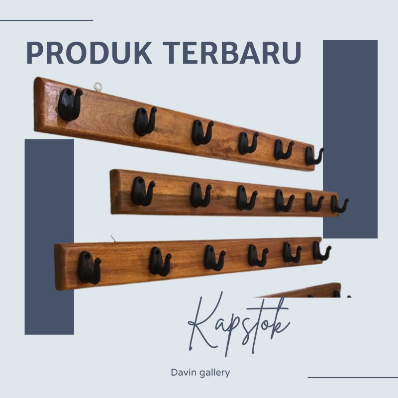 GANTUNGAN BAJU KAYU KAPSTOK SERBAGUNA KAYU AESTHETIC