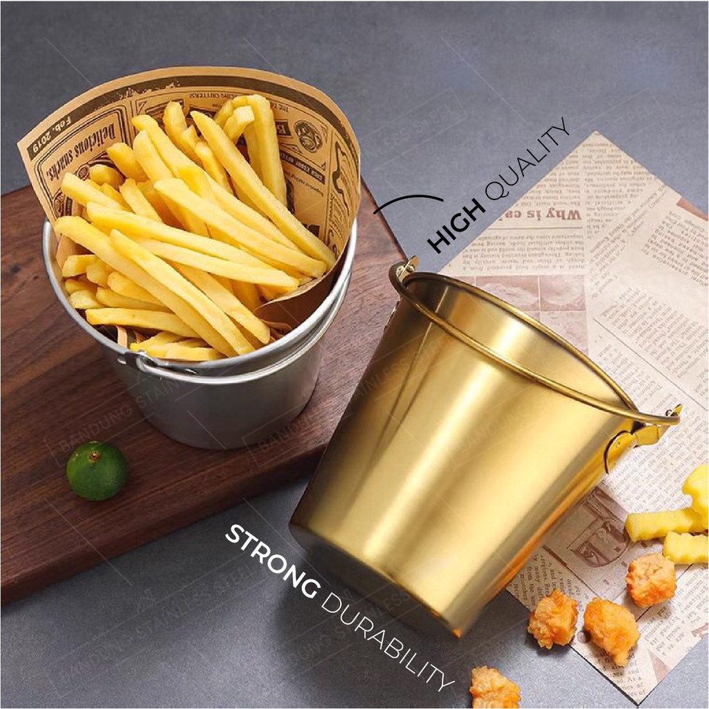 SUS304 Ice Bucket Stainless Steel 0.7L 1L Warna Wadah Ember Es Batu Minuman Dingin Champagne Wine