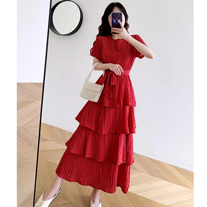 MDLV ~ 71280# CNY Lingulatia Tiered Dress Premium Import