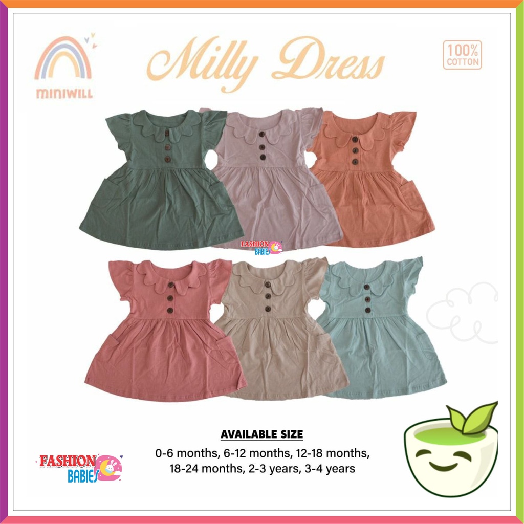 MINIWILL - MILLY DRESS BASIC POLOS 0-4 TAHUN | DRESS BAYI MIRIP LIBBY NARA DRESS ❤ Fashionbabies ❤