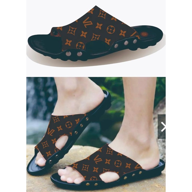 Sandal Selop Pria Casual Terbaru Sendal Slip On Cowok Trendy Keren Sandal Slop Slide Fashionable