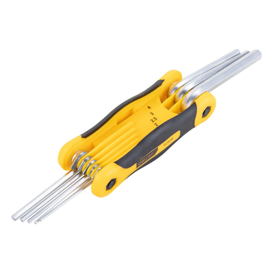 Kunci L Lipat 1.5-8mm 8pcs Hex Key CR-V Deli DL3598