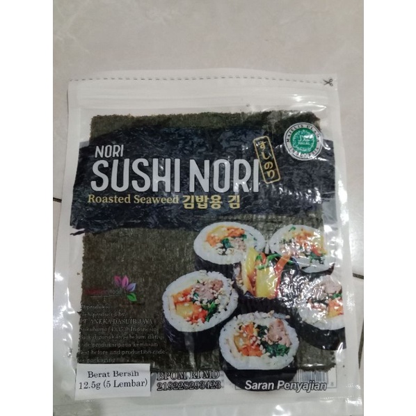 

Nori sushi seaweed Rumput Laut Panggang halal isi 5 lembar