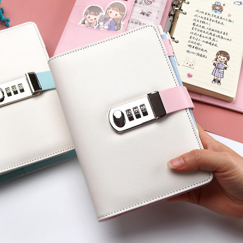 ❐Sera password lock buku pegangan multi-fungsional sabuk kunci diary notepad sederhana alat tulis siswa notebook