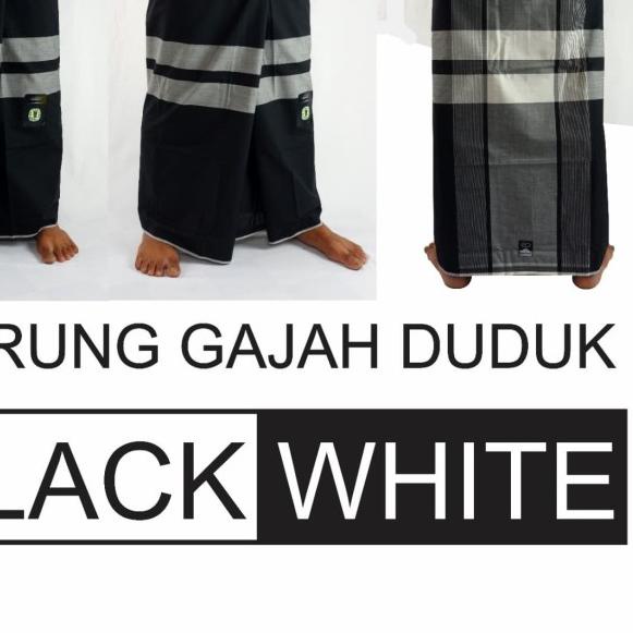 sarung gajah duduk black white berkualitas - gd.asia
