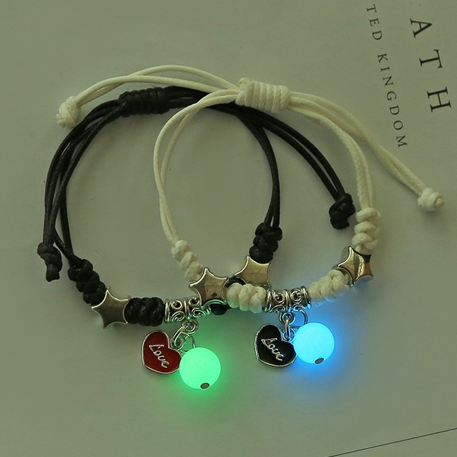 1 Pasang Gelang Luminous Gaya Korea Untuk Pasangan
