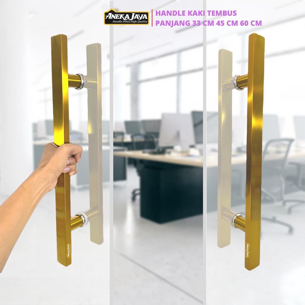 Handle Pintu Rumah Kantor Baut Tembus Stainlees 60 cm 45 33 Gagang Tarikan Pegangan Pintu Kayu Alumunium Kaca