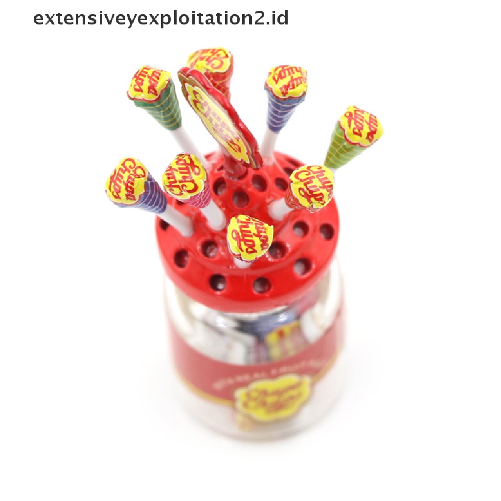 Mainan Miniatur Lolipop Mini Skala 1: 12 Dengan Case Holder Untuk Aksesoris Rumah Boneka