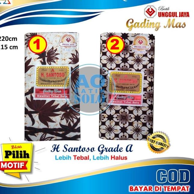 Kain Batik Jarik H Santoso Grade A Gading Mas Unggul Jaya Primisima - MOTIF CAMPUR