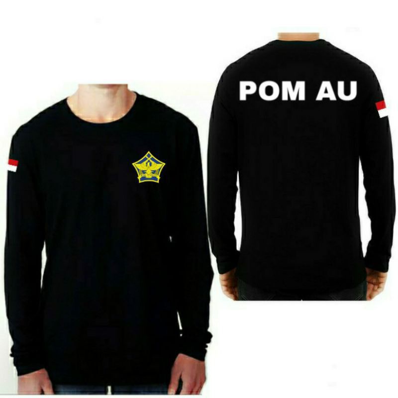 KAOS POM AU ANGKATAN UDARA LENGAN PANJANG LOGO DEPAN BELAKANG