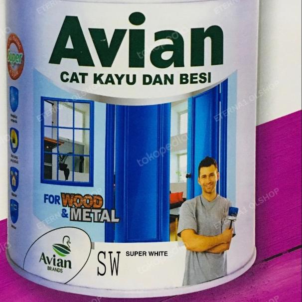 Avian SW Super white 1kg Cat besi dan kayu Putih mengkilat