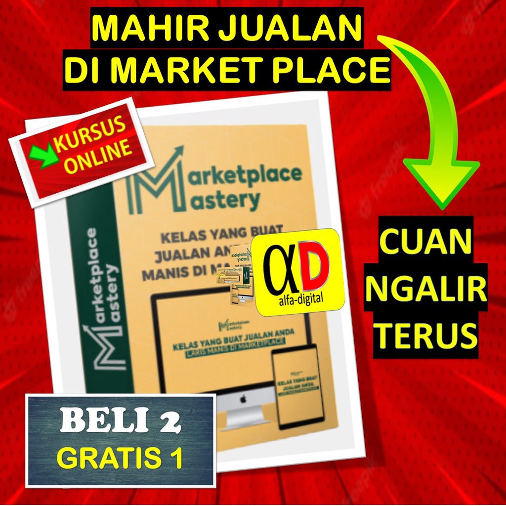 ECOURSE ONLINE MAHIR JUALAN DI MARKETPLACE DIGITAL MARKETING ONLINE COURSE