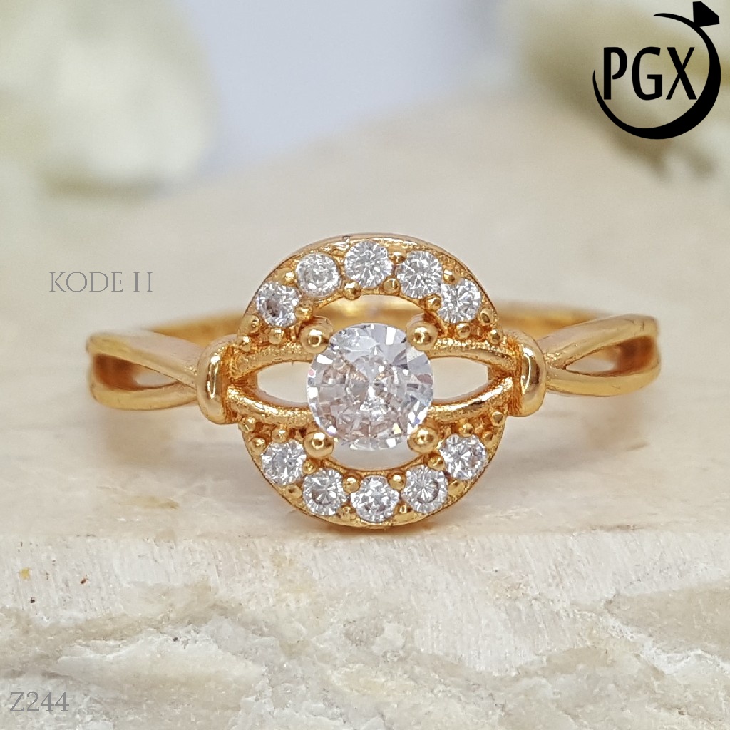 PGX Cincin Xuping Wanita Perhiasan Lapis Emas Aksesoris Fashion Premium - Z244