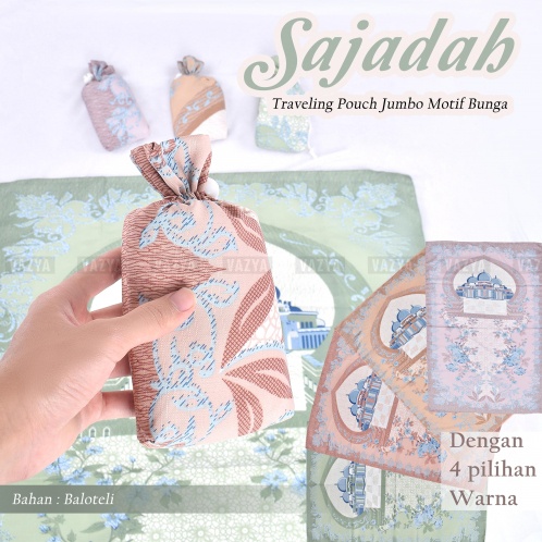 Sajadah Traveling Pouch Jumbo Motif Bunga