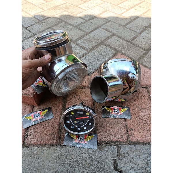 LAMPU DEPAN YL PNP CB (BATOK YL +SPIDO MODEL ORI HIDUP +REPEKTOR BIASA 1 SET CROOM ksm
