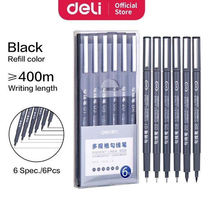 

BISA COD Deli Pigment Liner / Spidol Dengan 6 Pilihan Ketebalan S573 /ALAT TULIS AESTHETIC/ALAT TULIS SEKOLAH/ALAT TULIS SET/ALAT TULIS LENGKAP/ALAT TULIS ANAK/ALAT TULIS LUCU