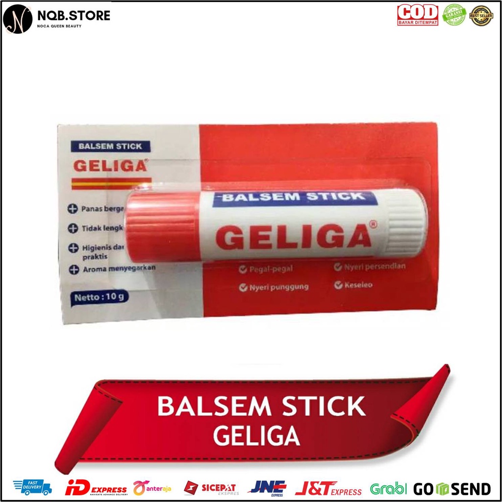 NQB - Balsem GELIGA STICK Cap Lang krim Puter Cream Putar 10 Gram