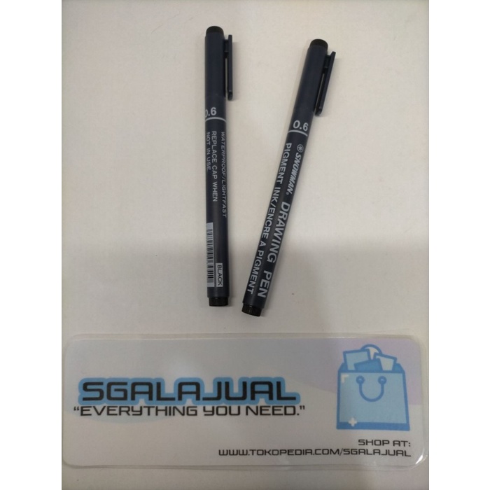 

Drawing pen 0.6 black / hitam snowman 12 buah / 1 lusin