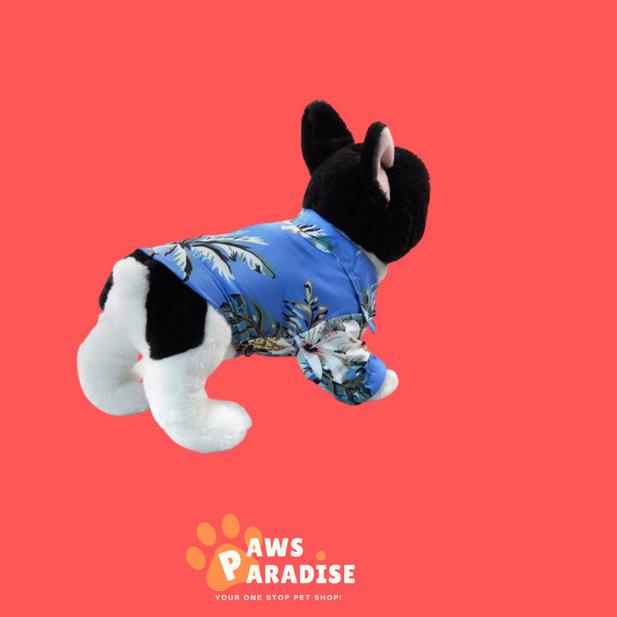 Baju Pantai Kemeja Anjing Kucing / Kemeja Anjing Kucing Santai - XS, Hawaii White