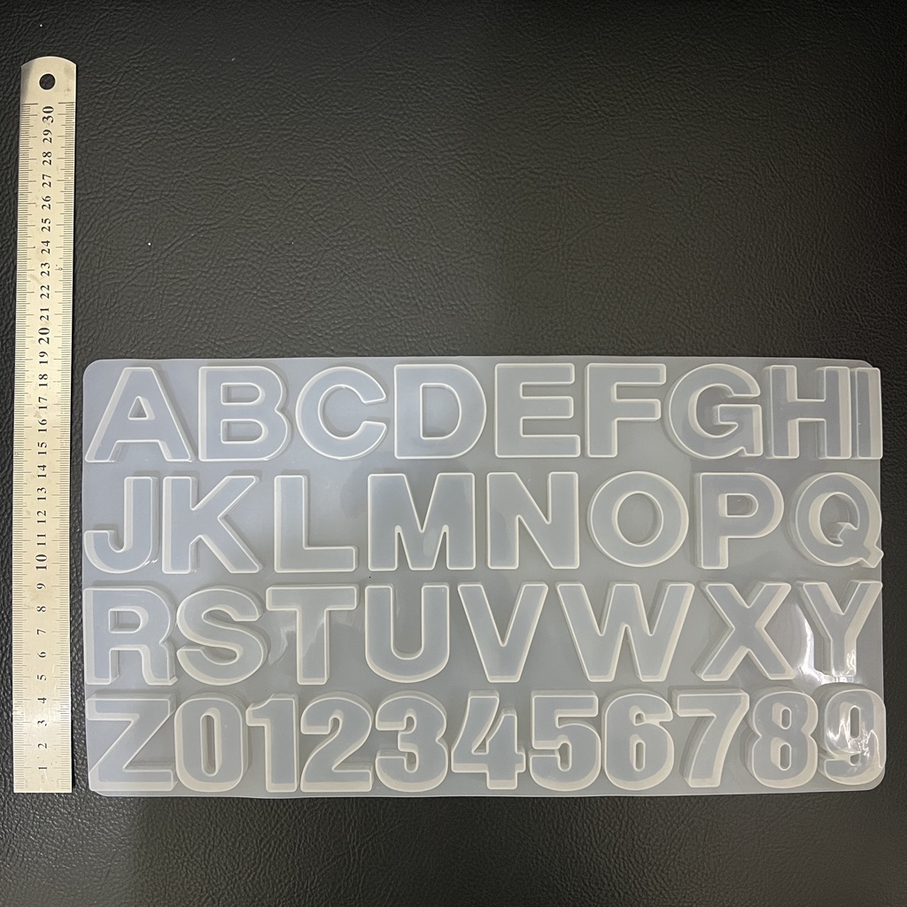 Cetakan Huruf BESAR Resin Silicone Silikon Alphabet Alfabet Abjad Word Art Seni Kerajinan Craft Crafting Aksesoris Gantungan Kunci Ganci Hiasan Tatakan Elastis  Alat Peralatan Tools Wadah Bentuk Font 3D Anti Lengket Lentur Molor DIY Grosir Prakarya Malang