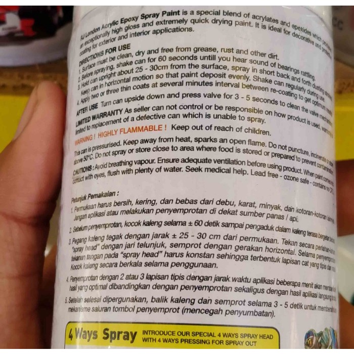 RJ LONDON SPRAY PAINT CAT SEMPROT HONDA METAL BLUE BM3-B16 300cc