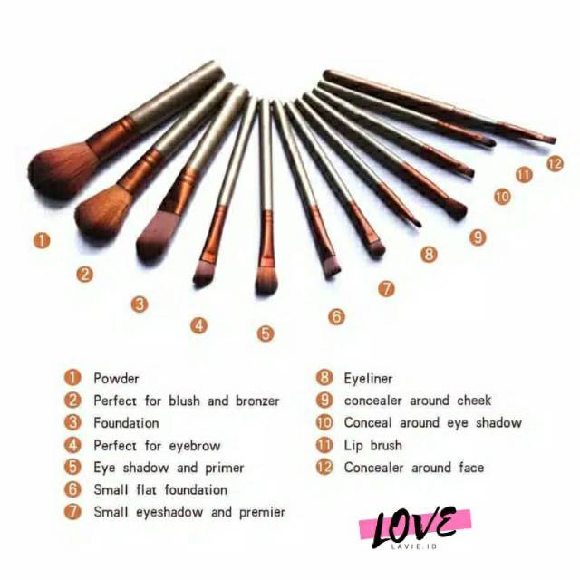 Takarai Kuas Set Naked 5 isi 12 Brush Alat Make Up Lengkap