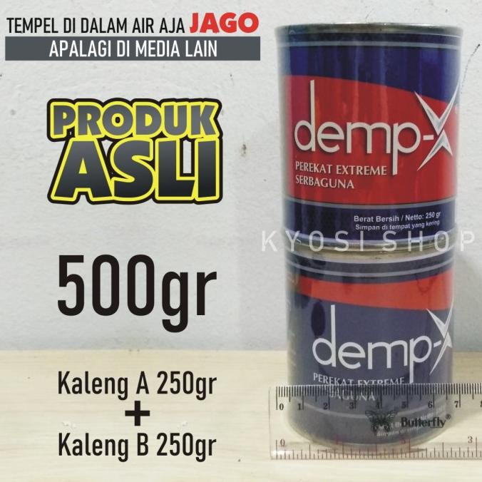 

Lem Perekat Extreme Serbaguna DEMPX 500gr Kering dan Basah Dalam Air