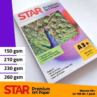 Kertas Art Paper STAR A3+ (A3 Plus) isi 100 lembar 150/210/230/260 gsm