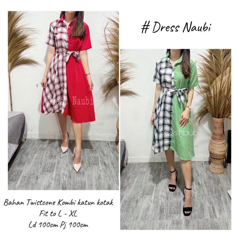 JCMP - Dress NAUBI / Dress Casual Wanita / Dress Wanita Kombinasi Terbaru