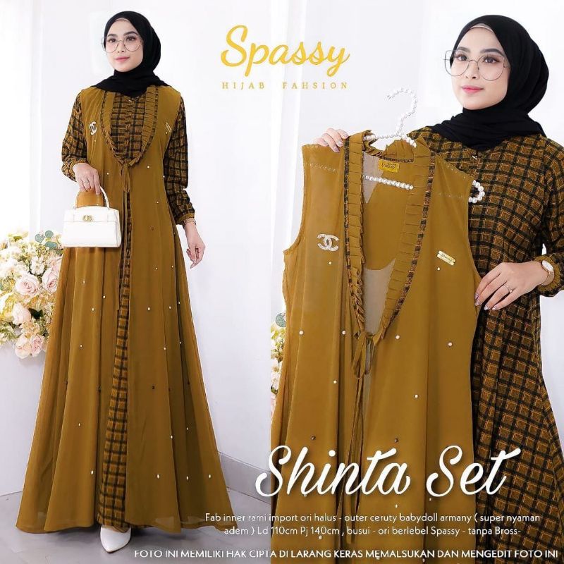 GAMIS ROMPI SHINTA SET LABEL MADANI GAMIS VIRAL KEKINIAN DRESS MUSLIMAH GAMIS TERBARU DRESS WANITA F